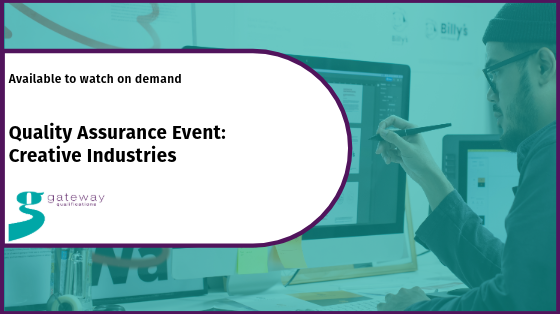 Quality assurance Event: creative industries - Webinar title slide